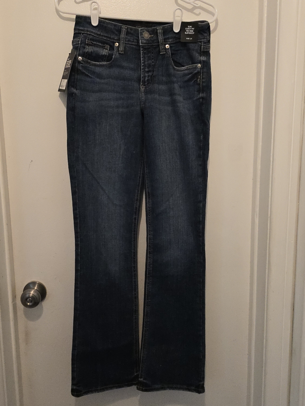 Silver Suki Jeans Dark Blue Curvy fit, mid rise, slim boot